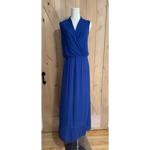 Ella Moss | Royal Blue Long Drapey Wrap Top Maxi Dress | Size S